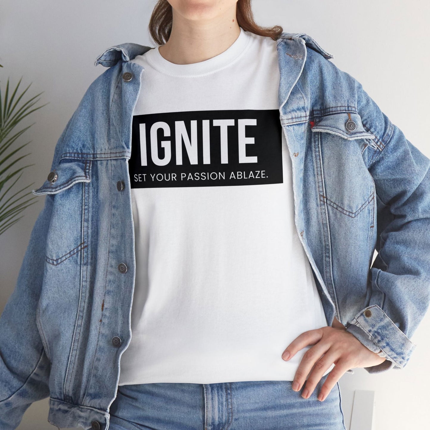 Buy Ignite: Set Your Passion Ablaze Unisex Cotton Tee from Contrast Craze, a stylish .
