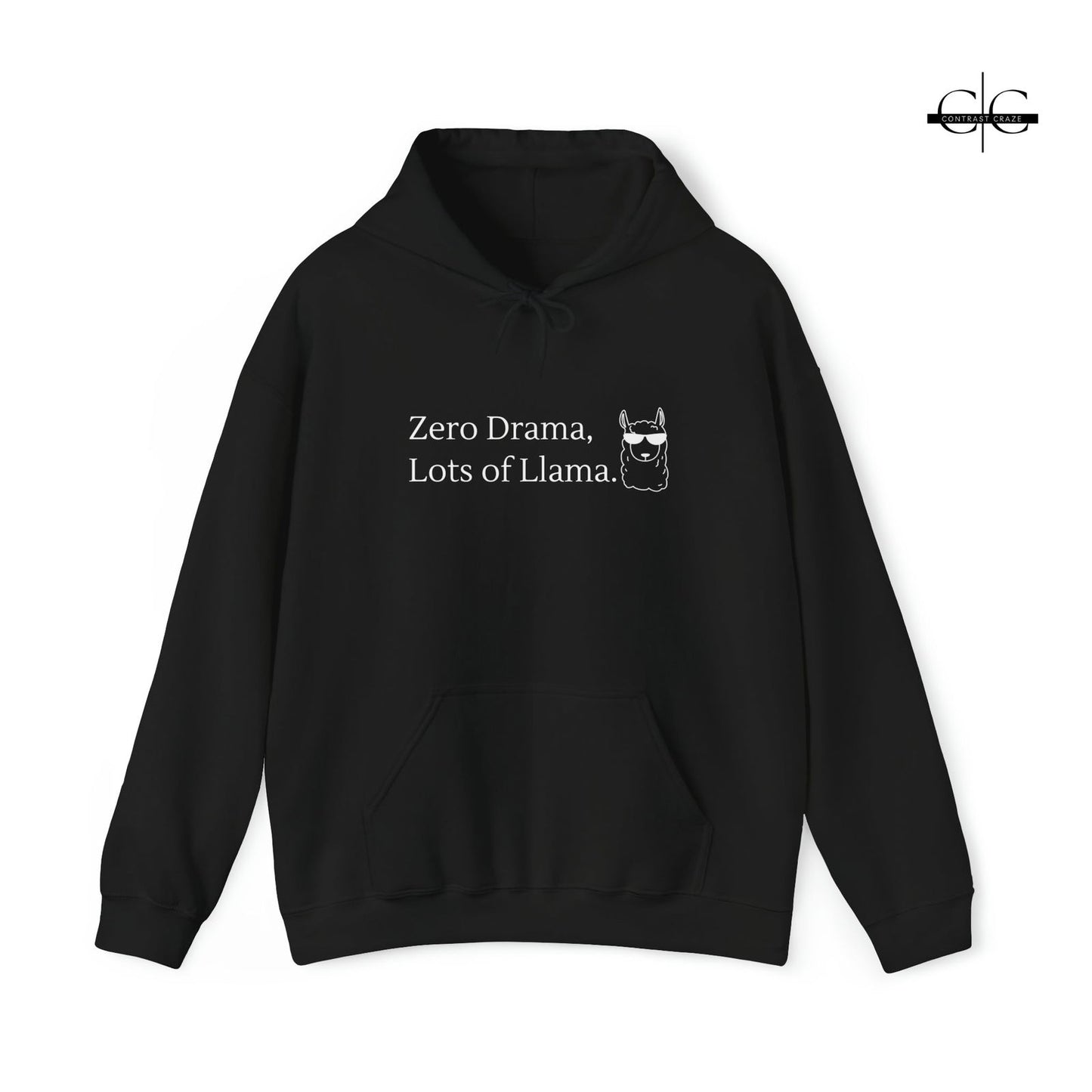 Buy Zero Drama, Lots of Llama Unisex Hoodie from Contrast Craze, a stylish .