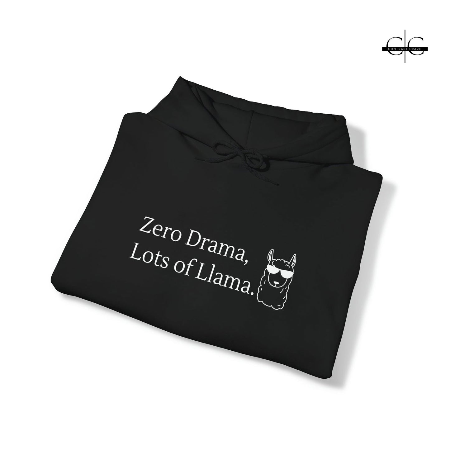 Buy Zero Drama, Lots of Llama Unisex Hoodie from Contrast Craze, a stylish .