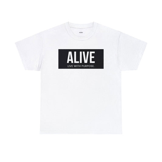 Buy Alive: Live With Purpose Cotton Tee from Contrast Craze, a stylish .