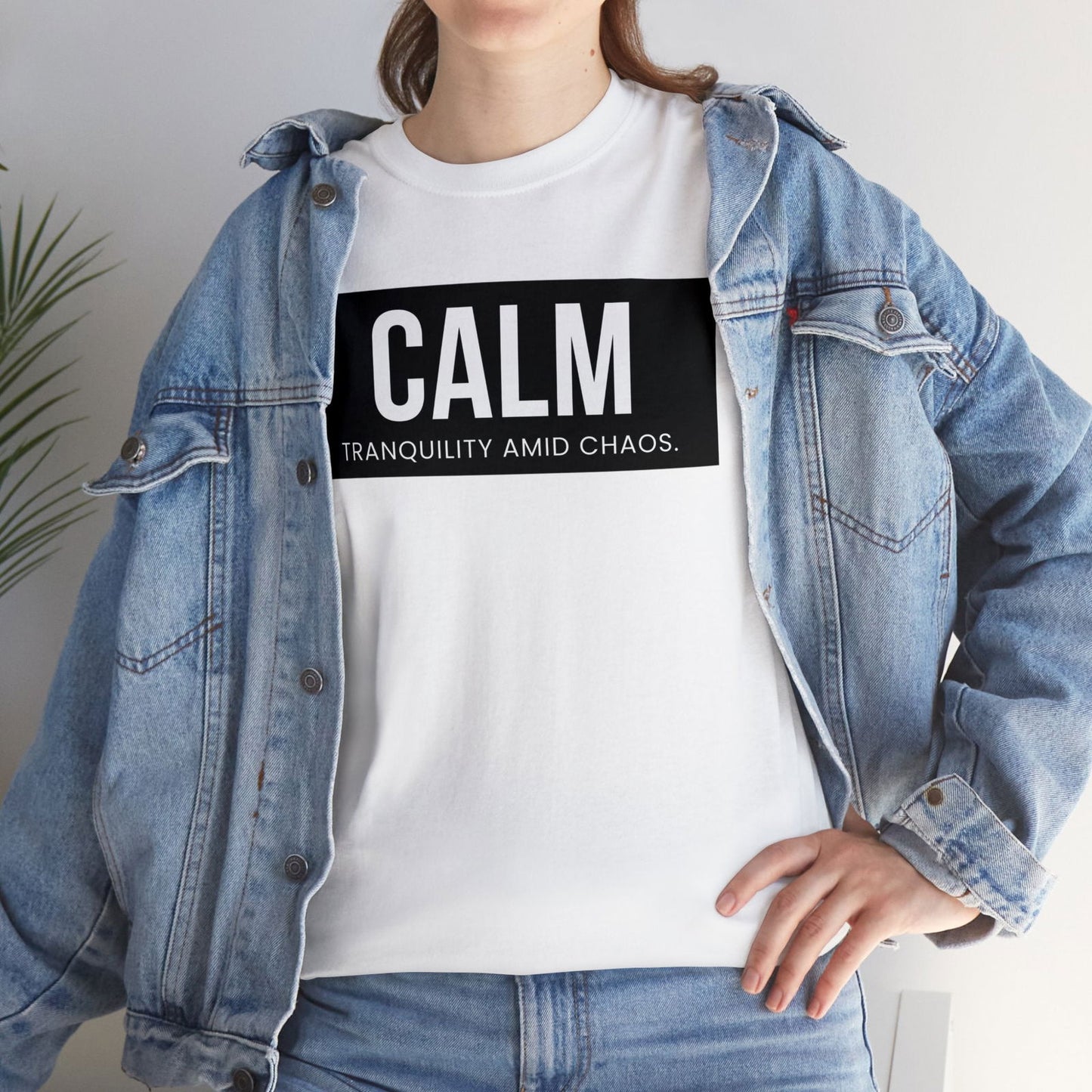 Buy Calm: Tranquillity Amid Chaos Unisex Cotton Tee from Contrast Craze, a stylish .