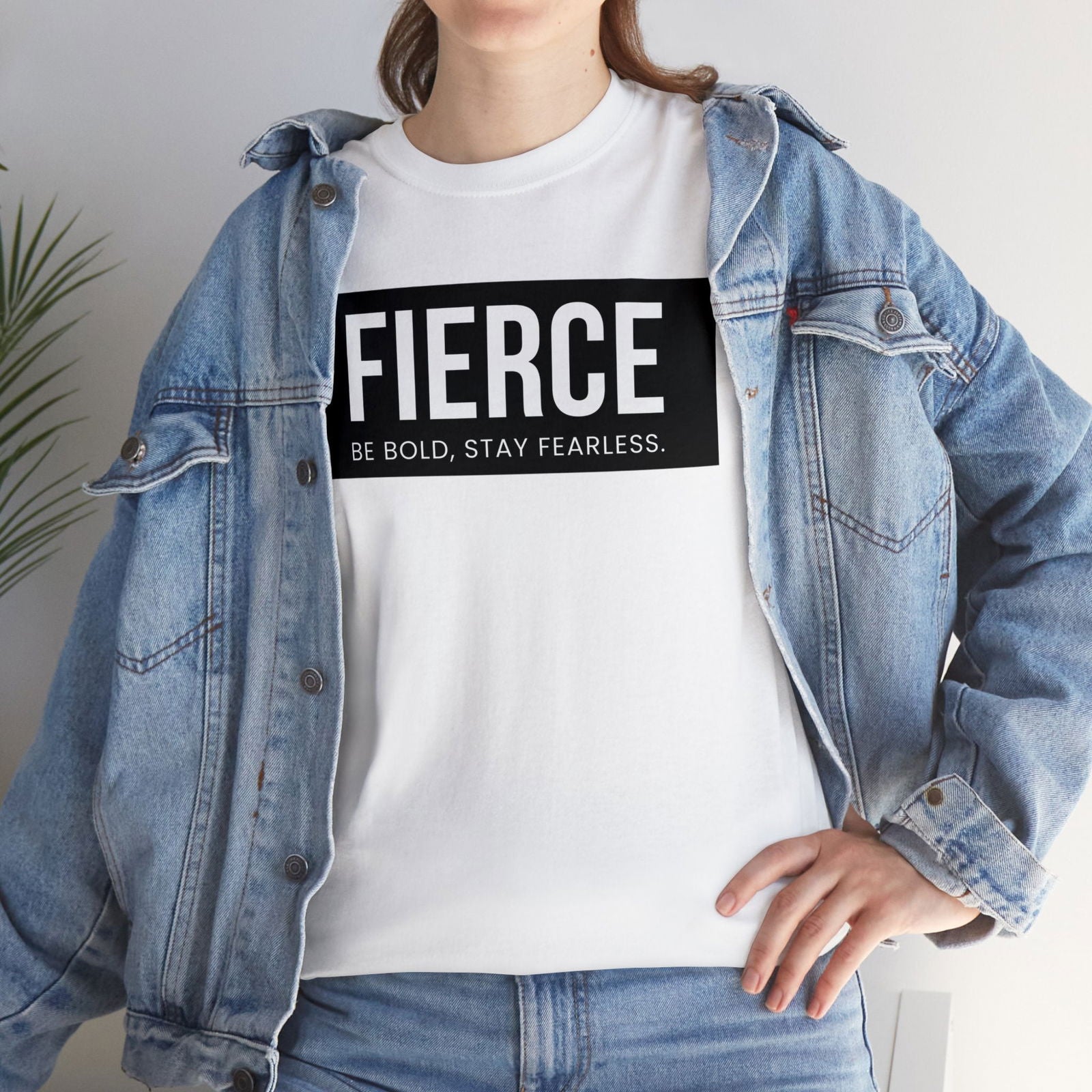 Buy Fierce: Be Bold, Stay Fearless Unisex Cotton Tee from Contrast Craze, a stylish .