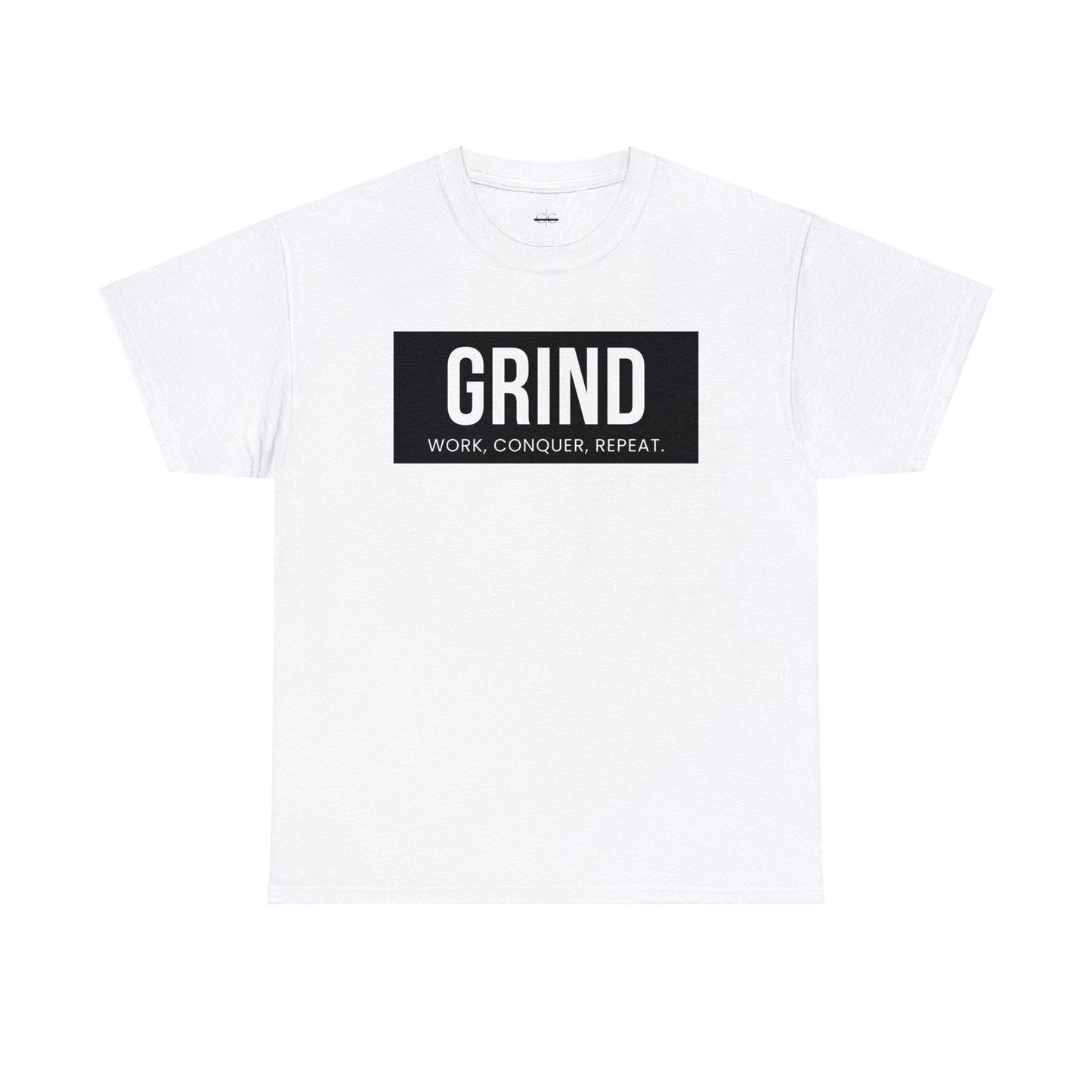 Buy Grind: Work, Conquer, Repeat Unisex Cotton Tee from Contrast Craze, a stylish .