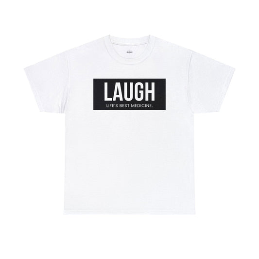 Buy Laugh: Life's Best Medicine Unisex Cotton Tee from Contrast Craze, a stylish .