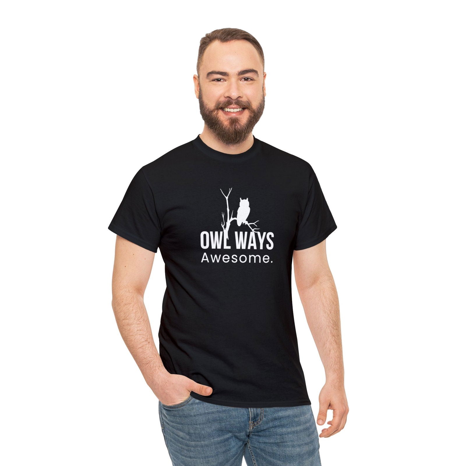 Buy Owl Ways Awesome Unisex Cotton Tee from Contrast Craze, a stylish .