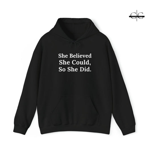 Buy She Believed She Could, So She Did Women Hoodie from Contrast Craze, a stylish .