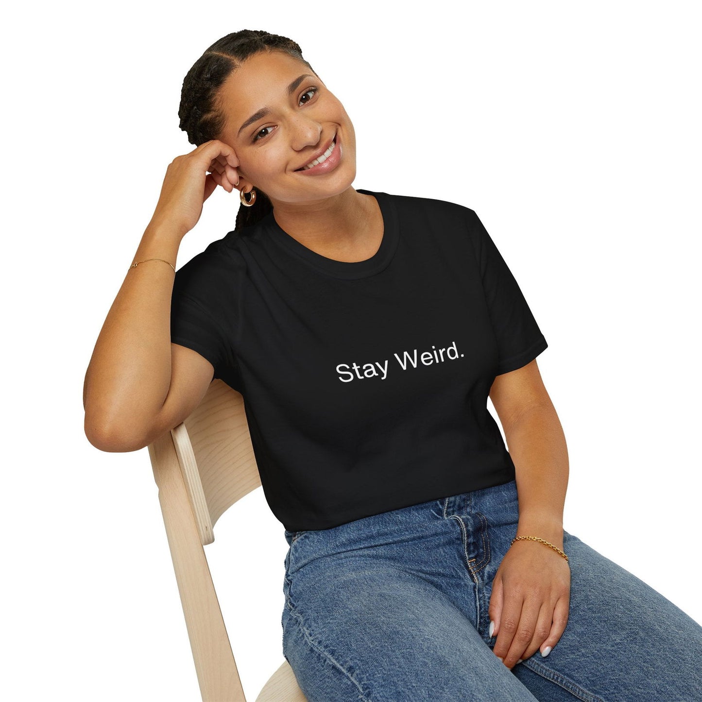 Buy Stay Weird Unisex Soft-Style T-Shirt from Contrast Craze, a stylish .