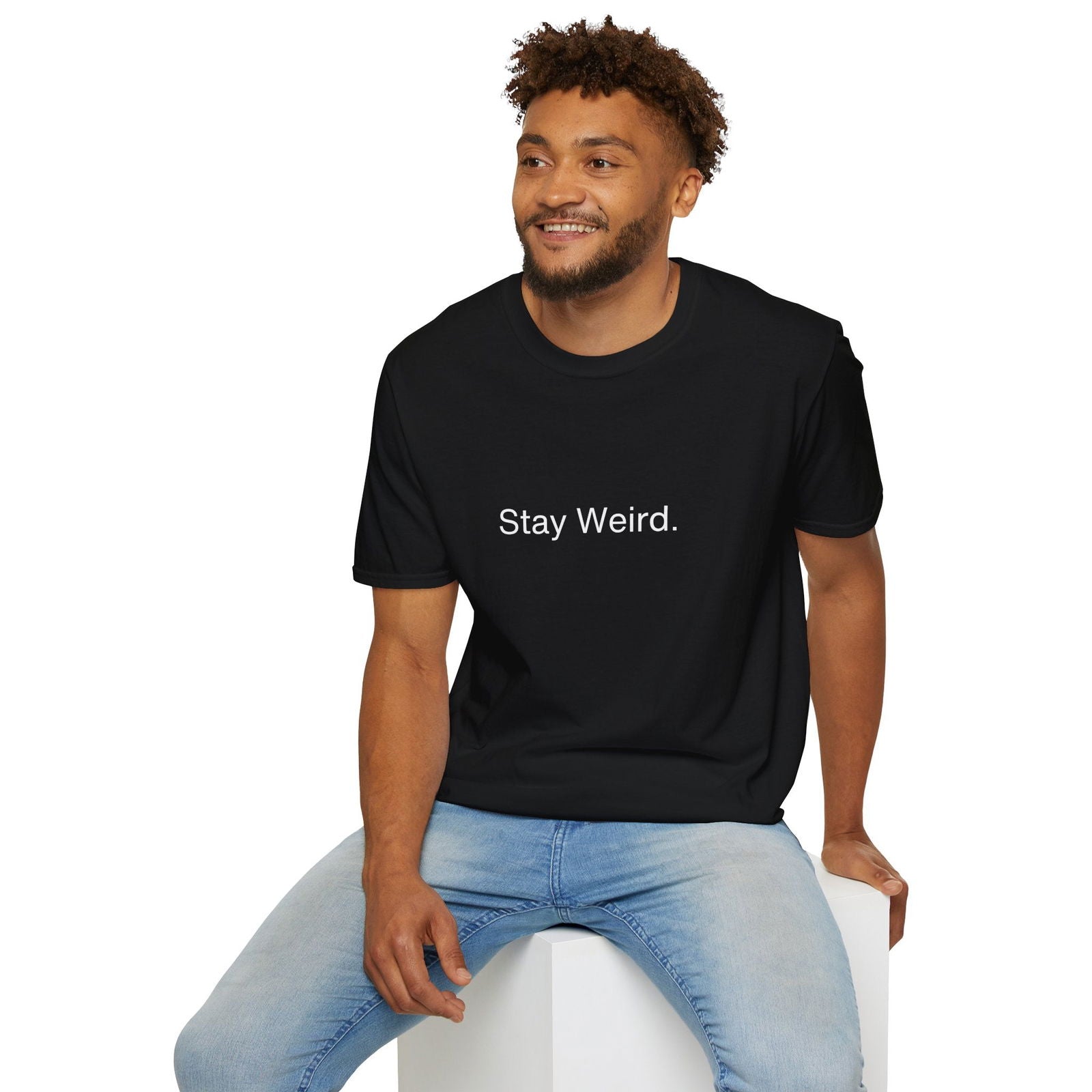 Buy Stay Weird Unisex Soft-Style T-Shirt from Contrast Craze, a stylish .