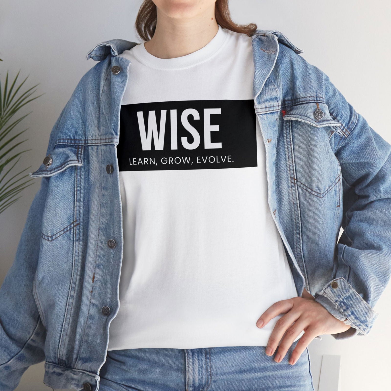 Buy Wise: Learn, Grow, Evolve Unisex Cotton Tee from Contrast Craze, a stylish .