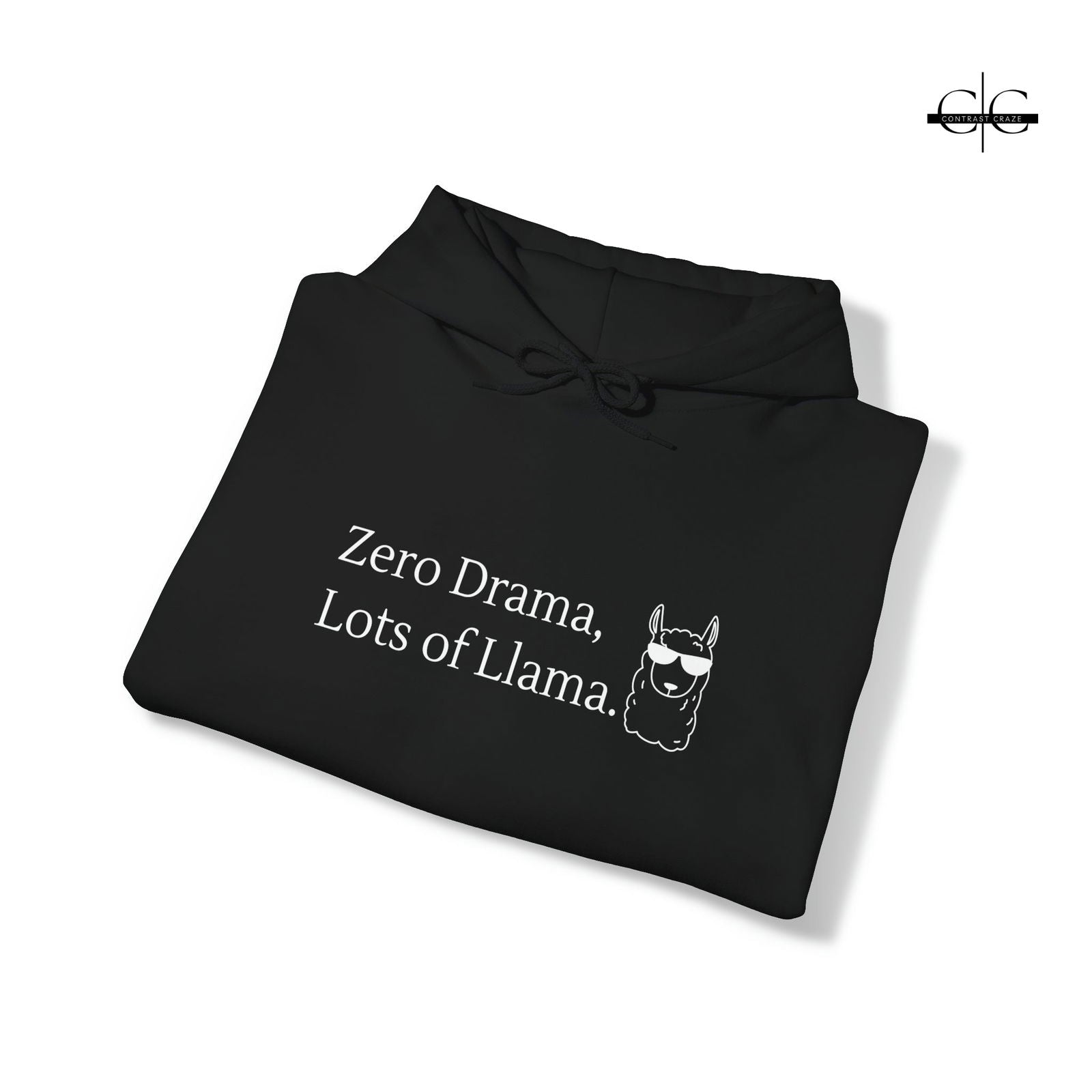 Buy Zero Drama, Lots of Llama Unisex Hoodie from Contrast Craze, a stylish .
